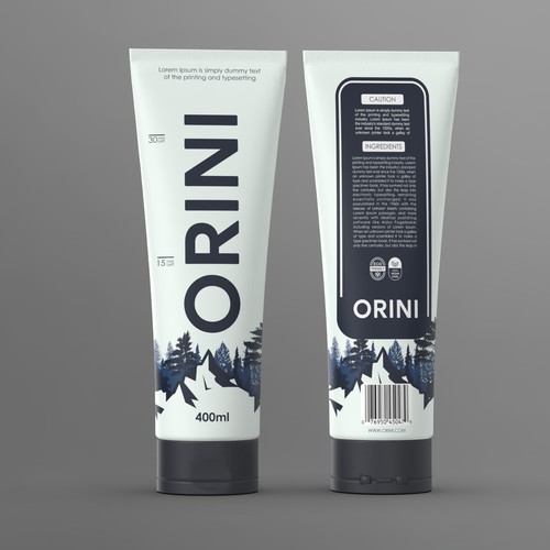 Badass bottle design (body wash set) for adventure loving outdoorsy people.