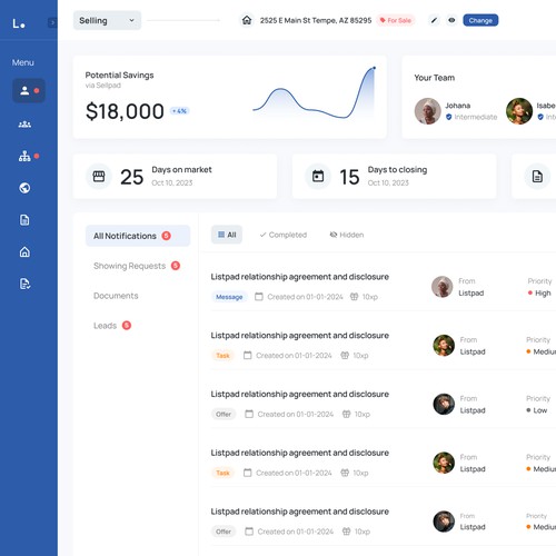 Listpad Dashboard Design