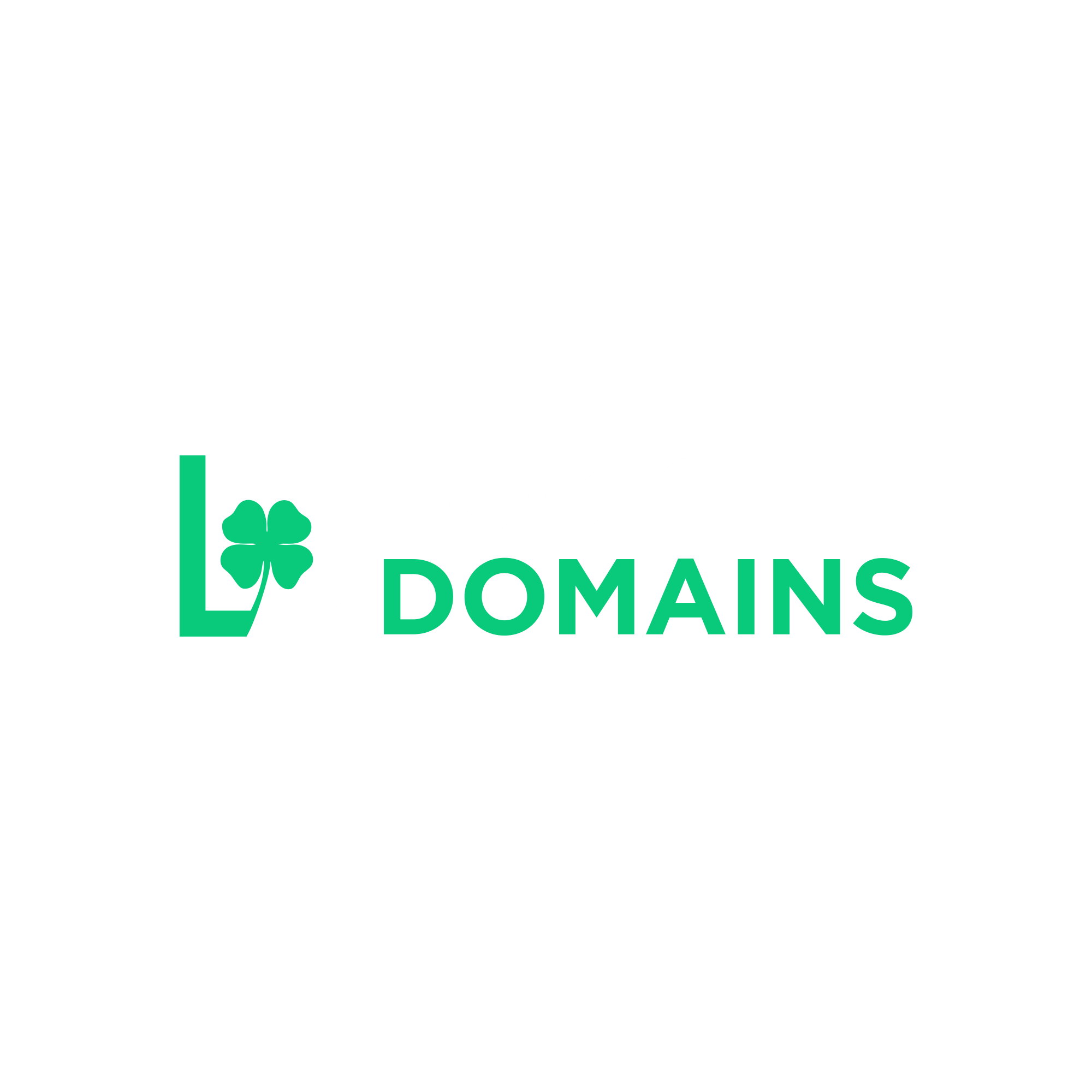Design a logo and business card for "Lucky Domains" a tech website