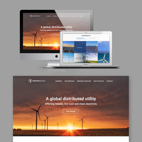 Landing page for a solar energy company