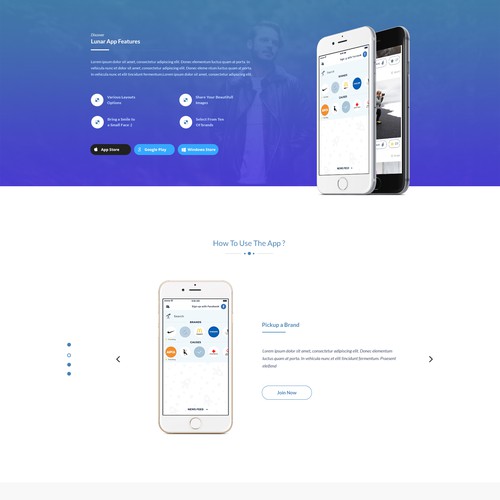 LunarApp - Landing Page Design