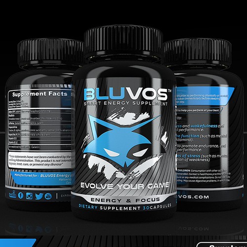 bluvos supplement label design
