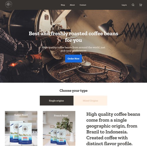 Landing Page for Coffee Beans Store
