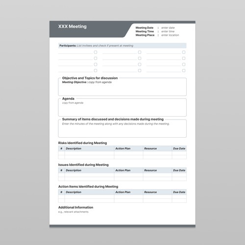 ClearPath CFO Advisory – Meeting Agenda Template Form
