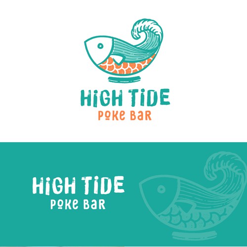 A fun + bold logo for a poke restaurant
