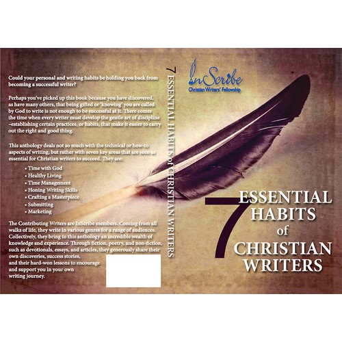 Create a captivating book cover for anthology, 7 Essential Habits of Christian Writers