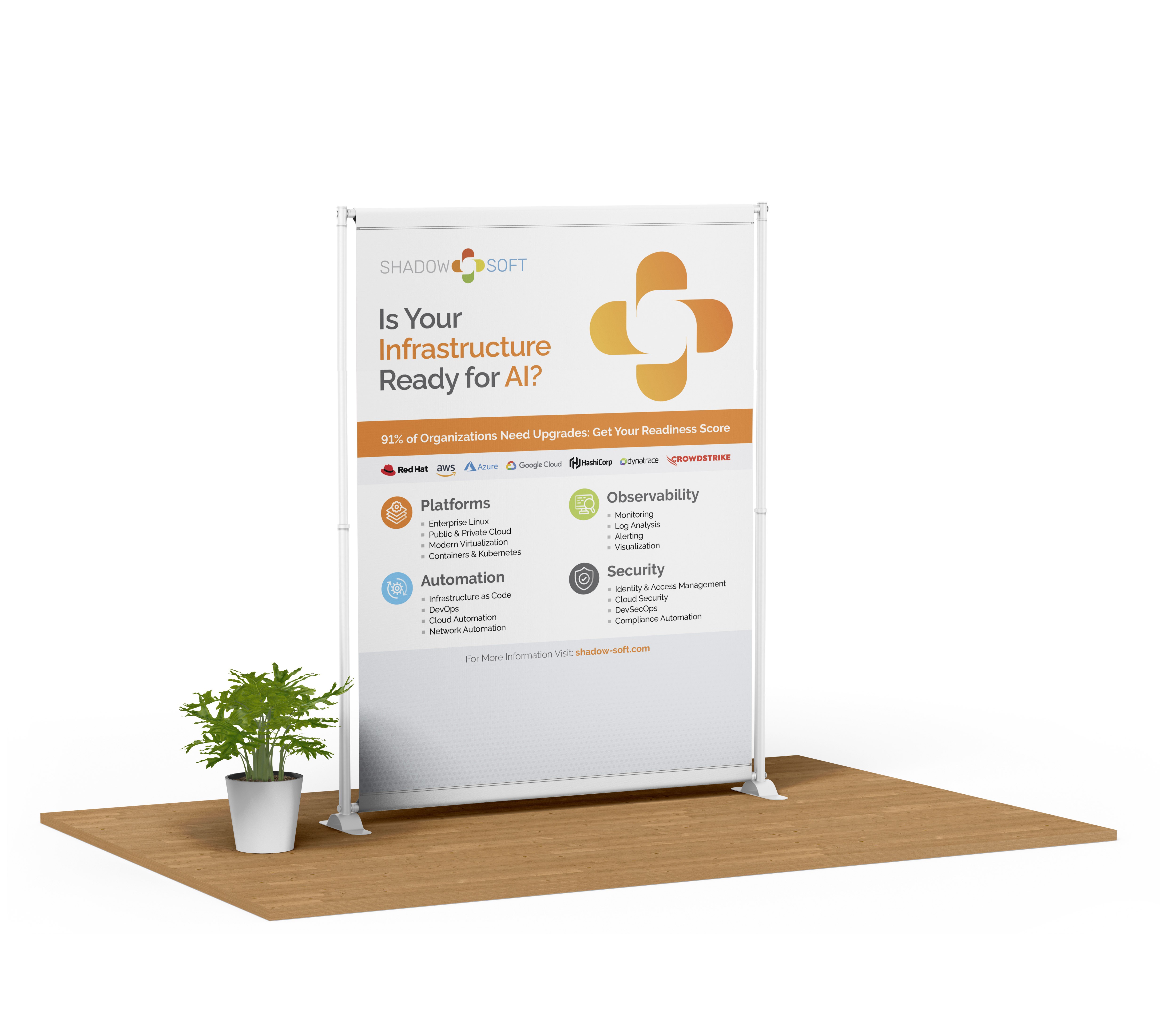Shadow-Soft Telescopic Banner Stand