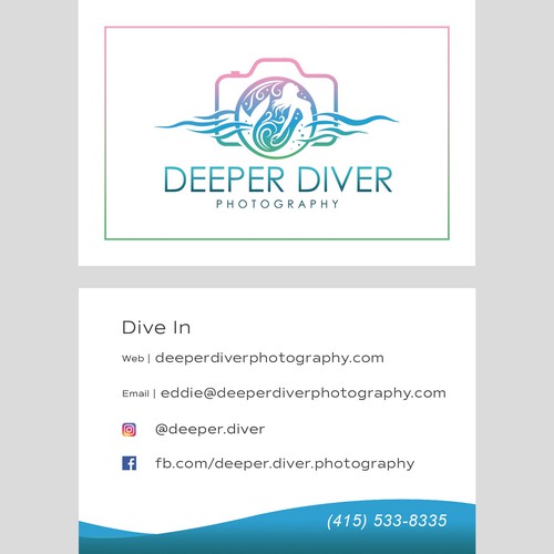 Bold logo concept for underwater photography company.