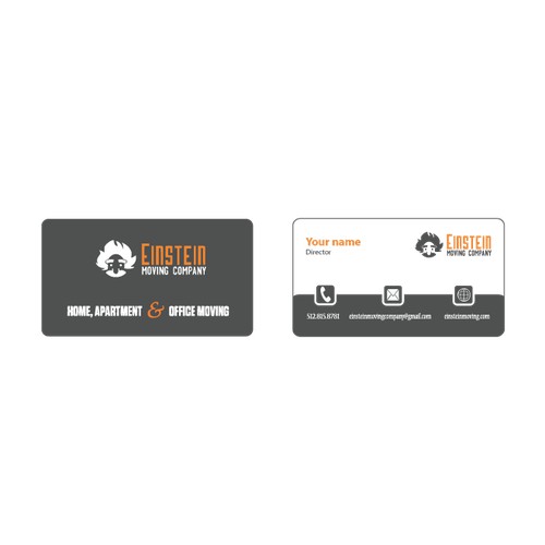 Clean, minimalist business card for Moving Company