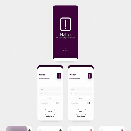 App Design for Holler Service