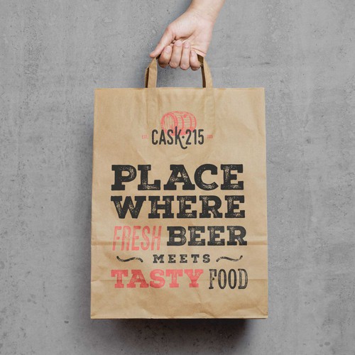 Vintage style paper bag for a restaurant