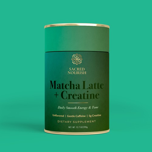 Label for Matcha Latte Creatine Supplement