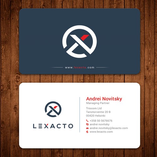 Business card for modern law firm