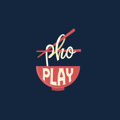 Logo concept for "Pho Play" restaurant 