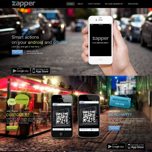 Create the next website design for Zapper 