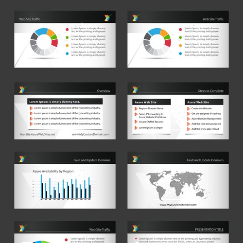 PowerPoint template design for software training site