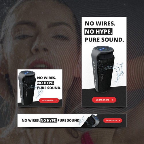 Minimalist Banner Ad Design for Audio Devices