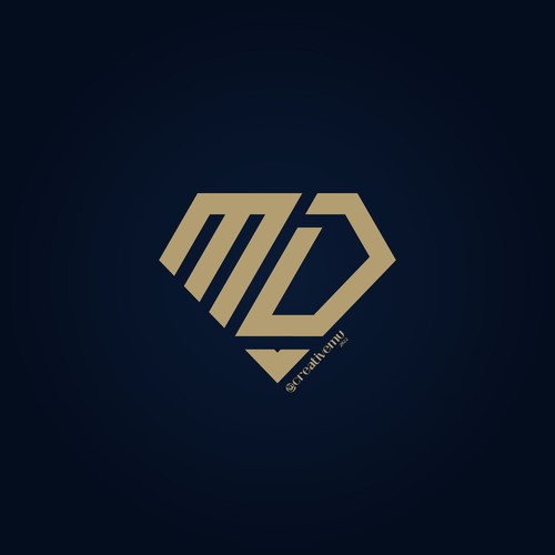 MD initial Logo formed a diamond
