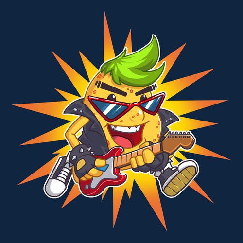 Potato Rockstar mascot