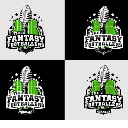 Fantasy Football Podcast Logo --- Clean, Modern, Sharp, Eye-Catching