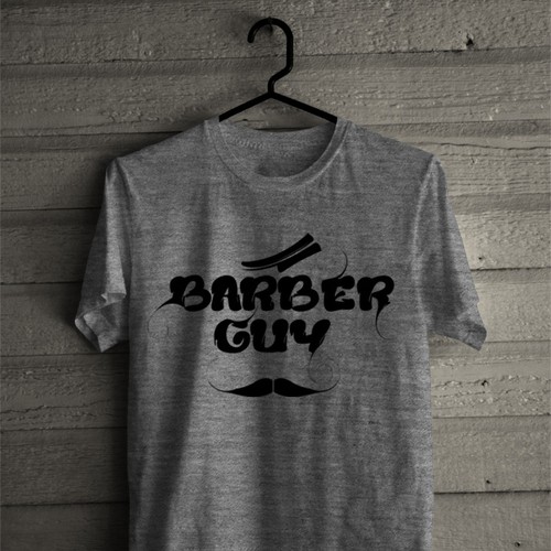 barber guy t shirt and hat design