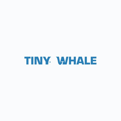 Negative space logo concept for Tiny Whale
