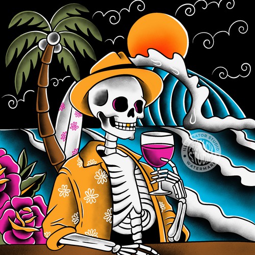 skeleton at the summer time