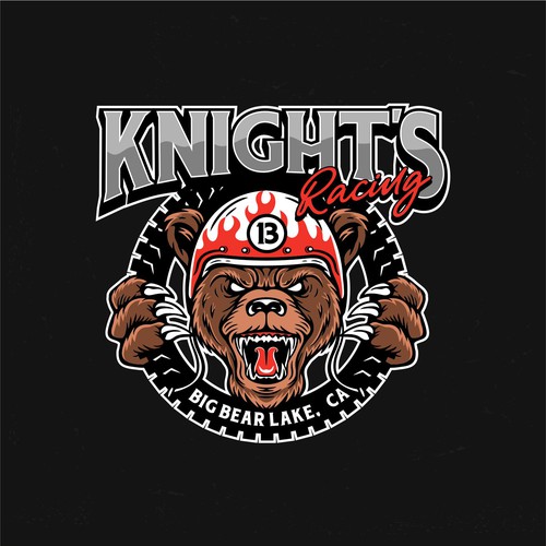 knight's bear head racing logo