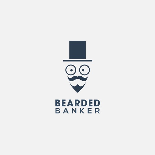 bearded banker logo concept