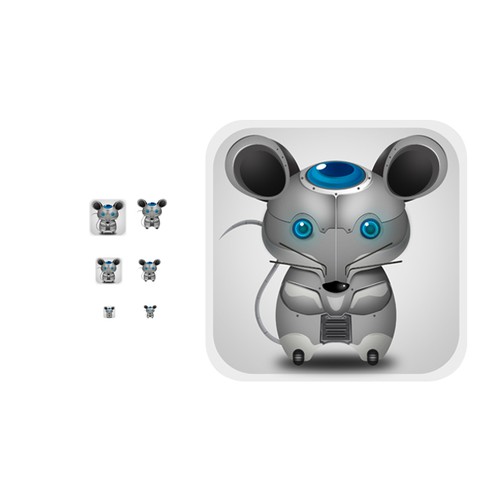 App Store icon of a cyborg mouse or similar