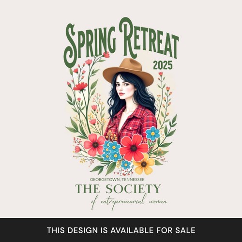 Southern Cowgirl Wildflower Illustration – Cottagecore Western Design for Custom Merch (This Design Is Available For Sale)