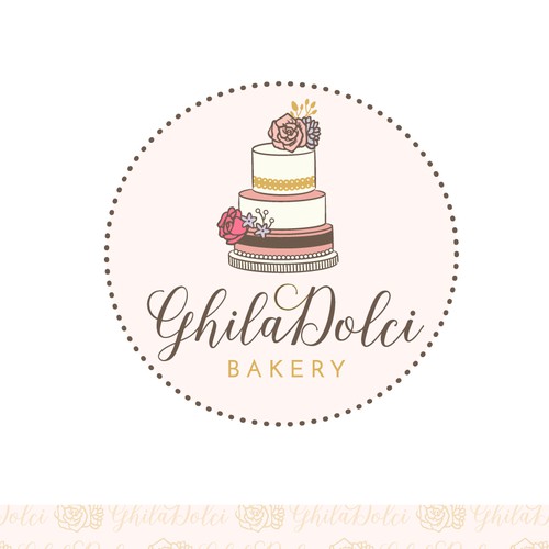 A sophisticated logo for a bakery that makes desserts/pastries and custom cakes