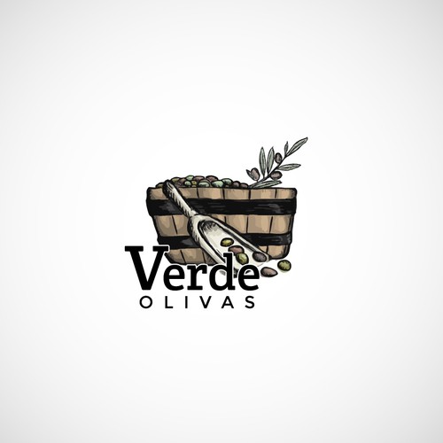 Retro, provence-style logo for olives stand