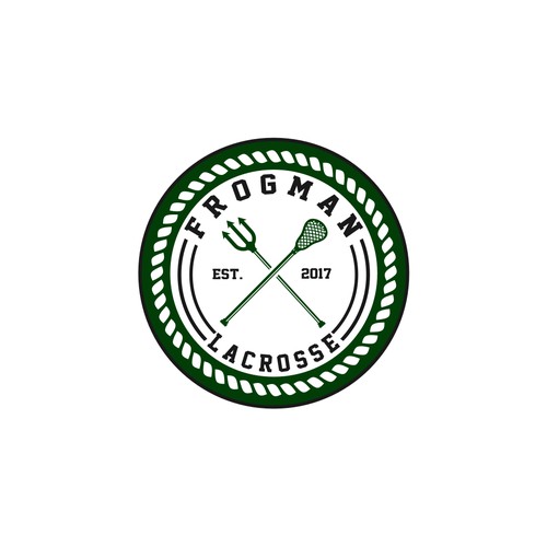 Logo for Frogman Lacrosse club- simple, clean, refreshing