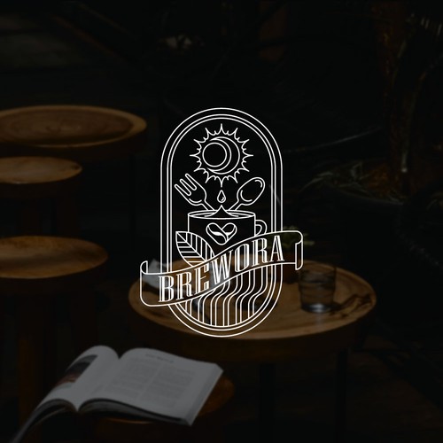 Brewora Coffee and Dessert Concept Logo