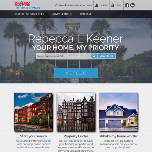 Website Concept for Property Agent/Dealer and Blogger.