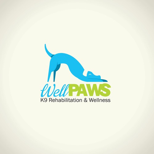 Zen Dog Logo concept for well Paws