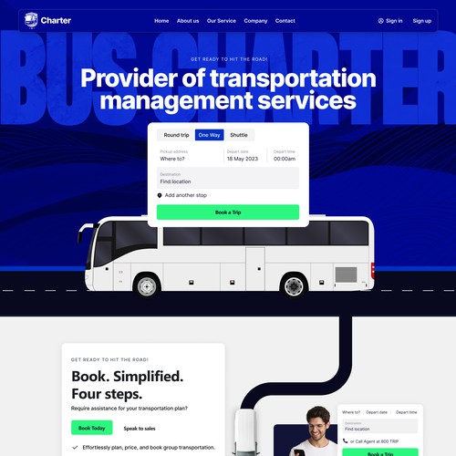 Bus Travel Landing page