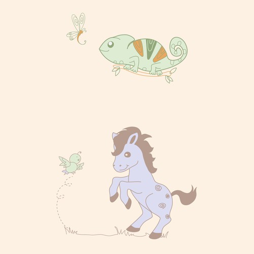 Animal design for organic baby clothes