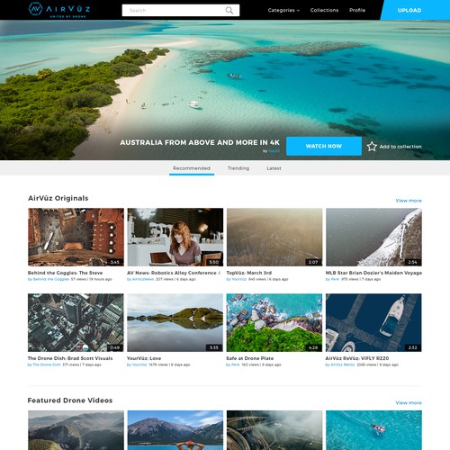 Web design for the drone video community 