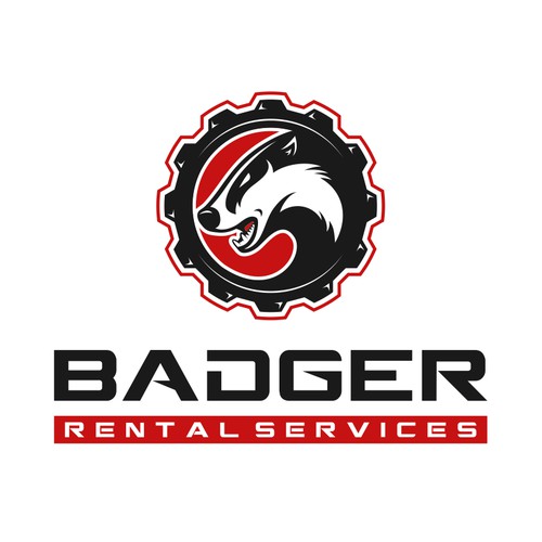 Logo and business card for Badger Rental Services
