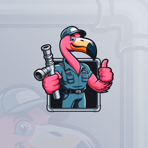 Flamingo Plumber Mascot