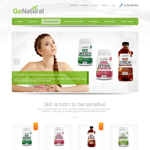 Design a website for health supplement company Go Natural!