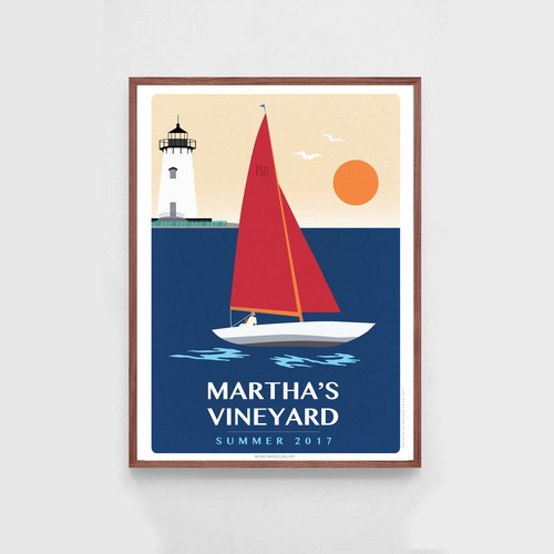 Travel poster for the island of Martha's Vineyard.