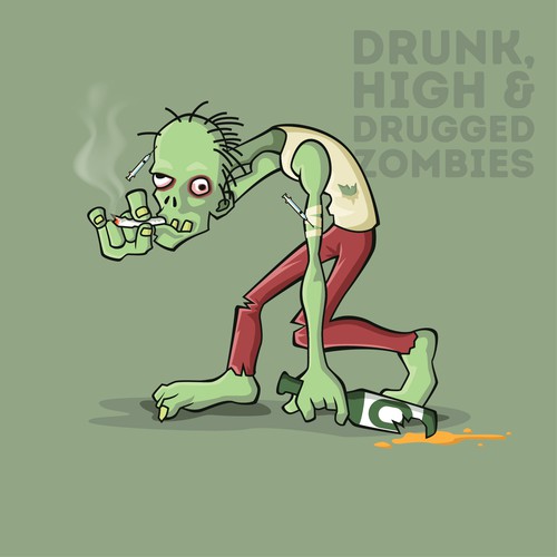 Drunk Zombie Illustration