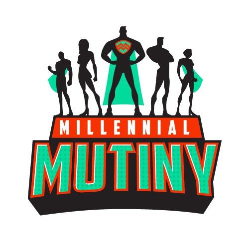 Create a superhero logo for millennial community