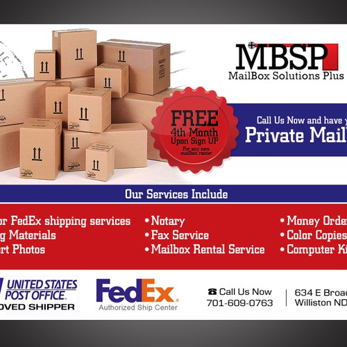 New postcard or flyer wanted for Mailbox Solutions Plus