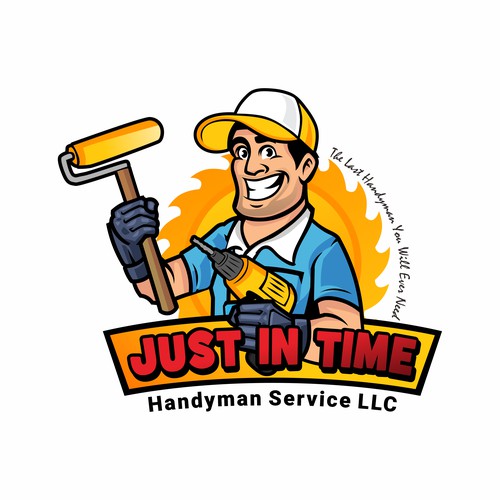 Handyman character logo design