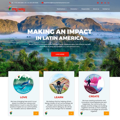 youth travel & volunteering website design