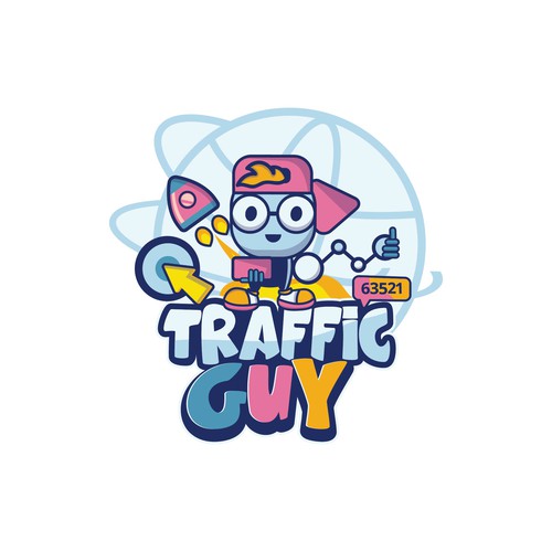logo concept for traffic guy